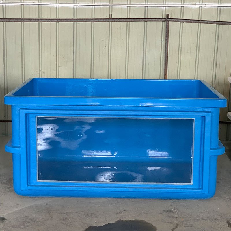 custom size outdoor large big size frp fiberglass rectangular glass fish tanks fish farm pond aquarium