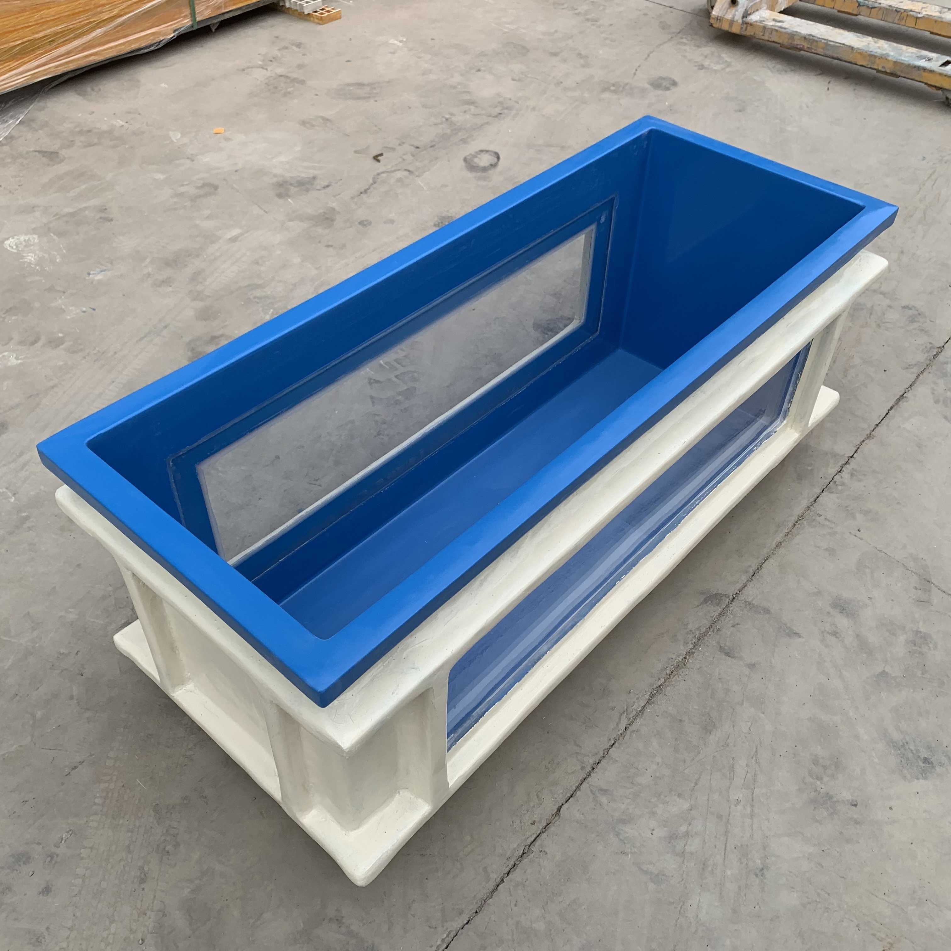 custom size outdoor large big size frp fiberglass rectangular glass fish tanks fish farm pond aquarium
