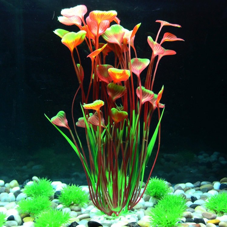 Plastic Plants for Aquarium,Tall Artificial Plants for Fish Tank Decor 15.6 Inch