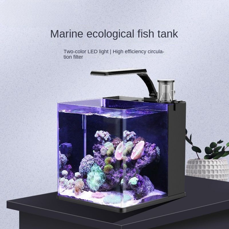 Berserk Complete Crystal Cube Aquarium Nano Aquarium with Plastic Glass for Fish Made from Acrylic Water Usage Carton Closed