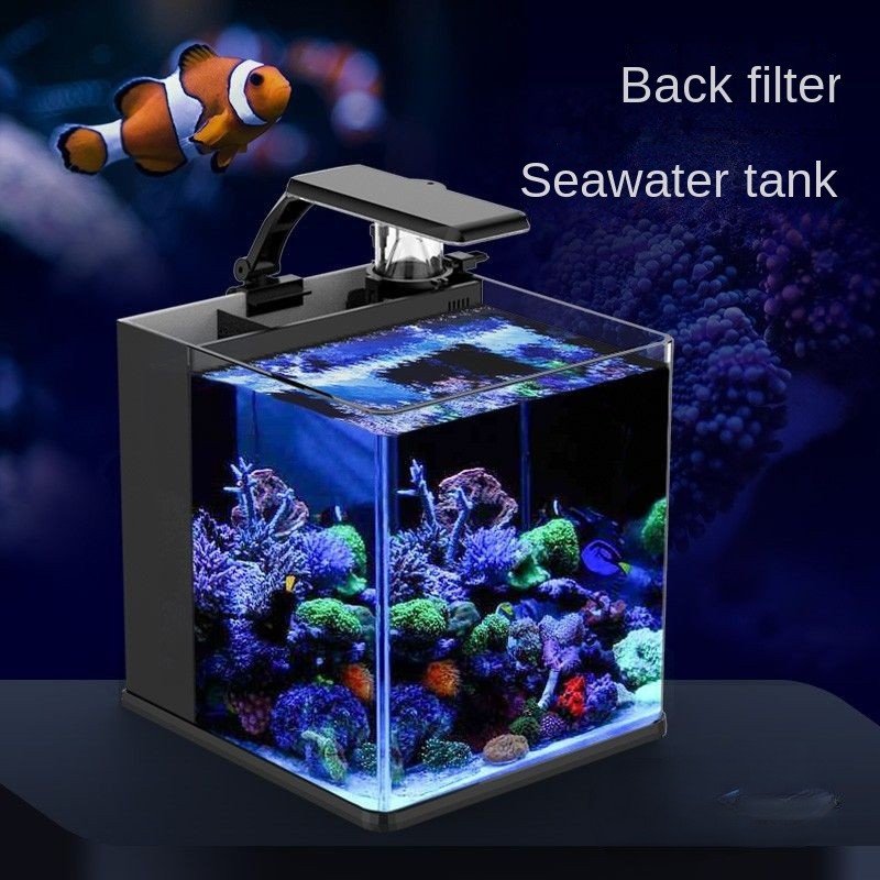 Berserk Complete Crystal Cube Aquarium Nano Aquarium with Plastic Glass for Fish Made from Acrylic Water Usage Carton Closed
