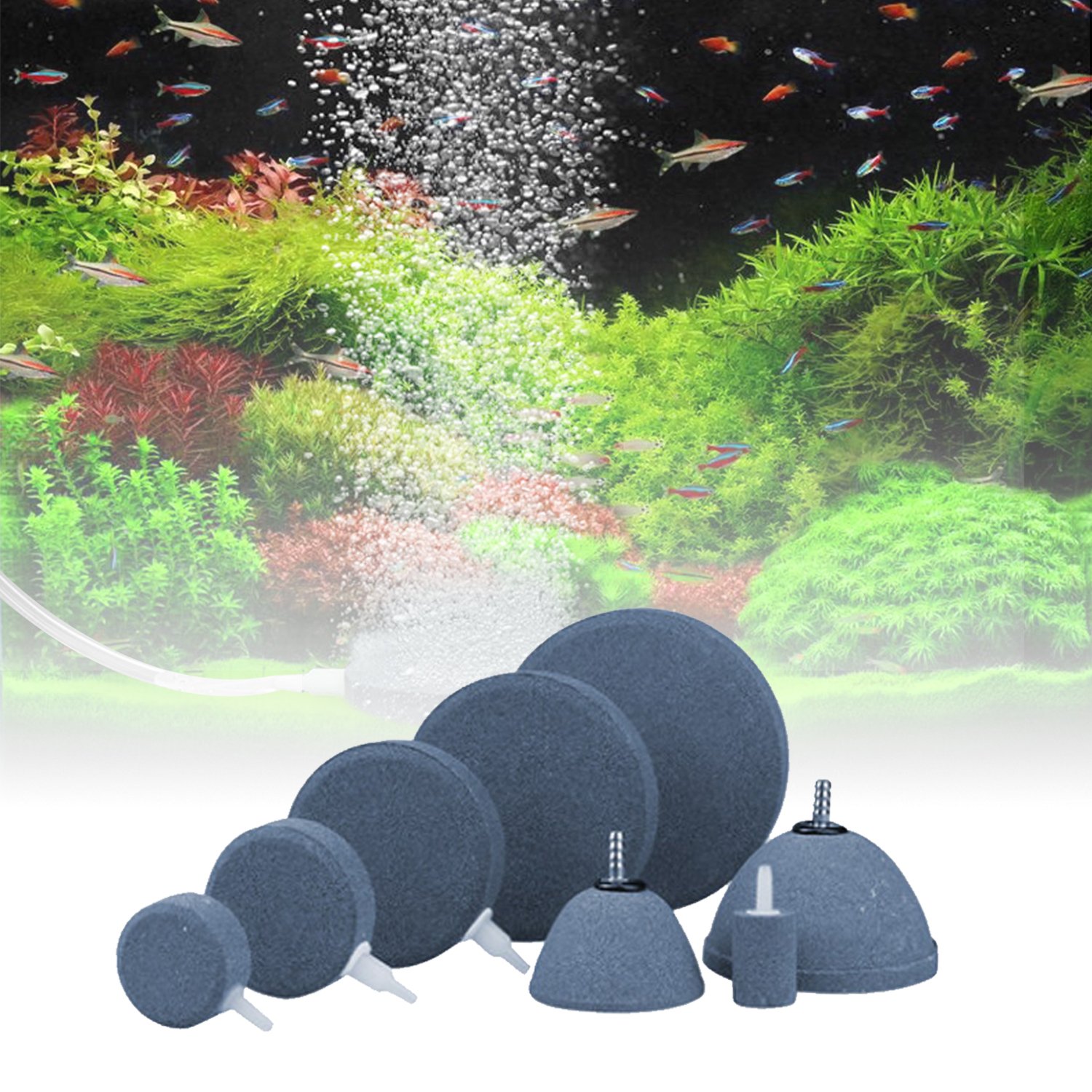 cheap disk column Bubble Stones collections ceramic long bar fish tank bubbler round bulk Aquarium Air Stone