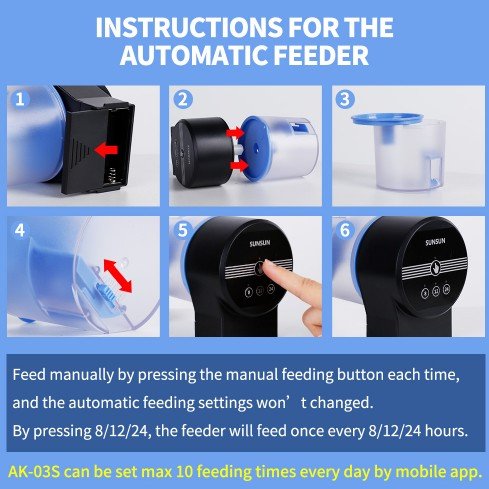 SUNSUN AK-21 AK-22 AK-23 Aquarium Intelligent Feeder aquariums & accessories fish tank accessories