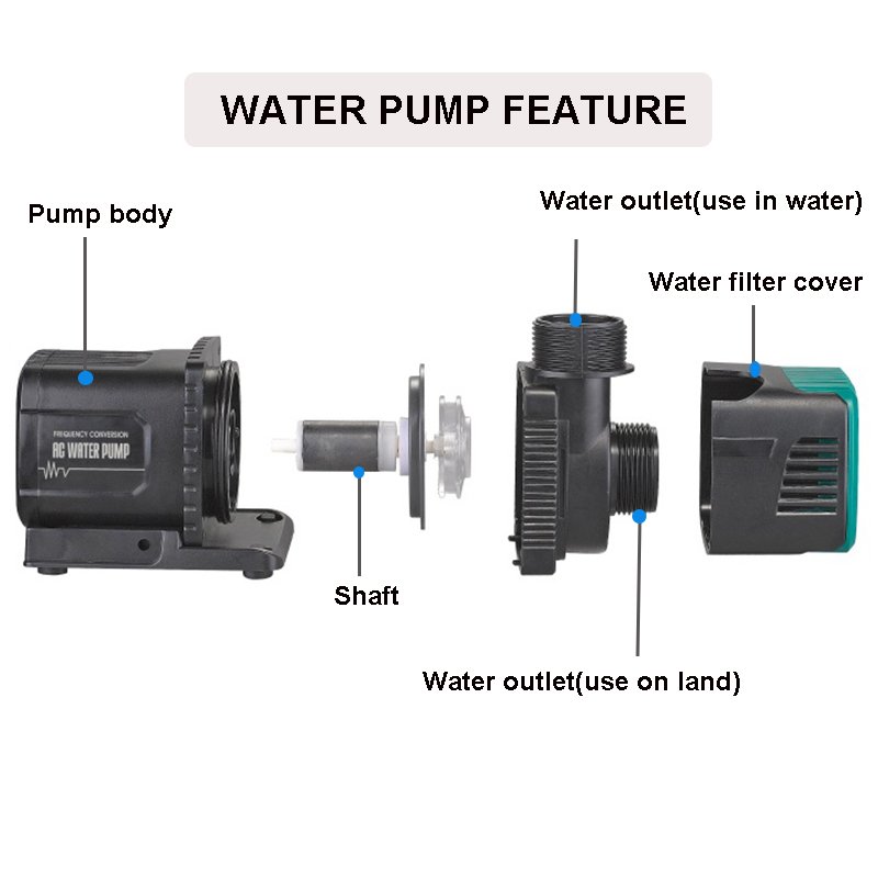 DC 24V Ultra Quiet High Lift Aquarium Fountains Pool Fish Tank Pond Amphibious Submersible water Pump