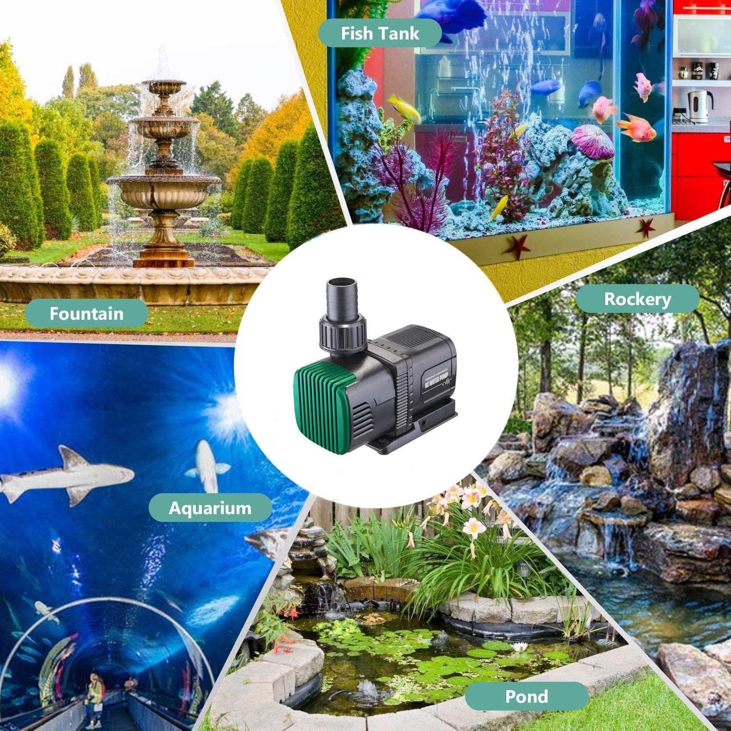 DC 24V Ultra Quiet High Lift Aquarium Fountains Pool Fish Tank Pond Amphibious Submersible water Pump