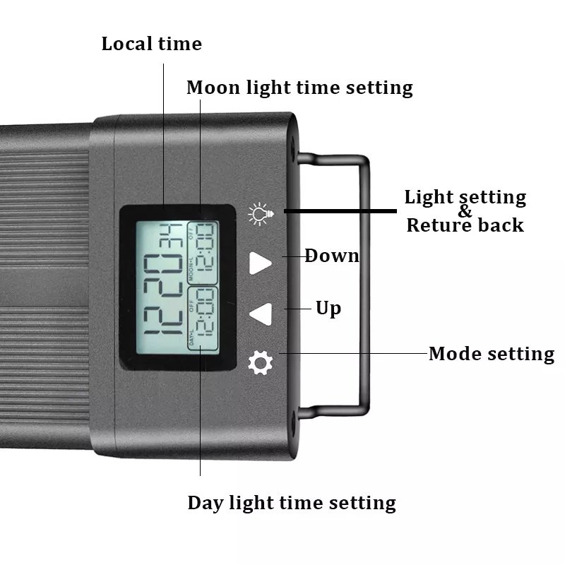 Fullgain Aquarium DIY Mode Programmable Led Light Full Spectrum Plant Fish Tank Light Lcd Display 7 Colors Sunrise Sunset Moon