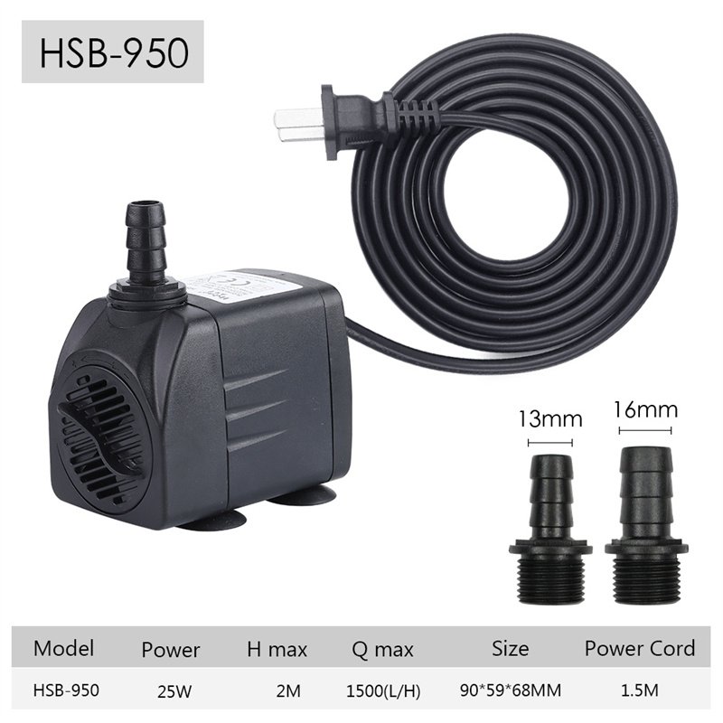 1500LPH Small Aquarium Submersible Pump Electrical AC Motor Pump Adjustable Flow Aquarium Water Pump 25w