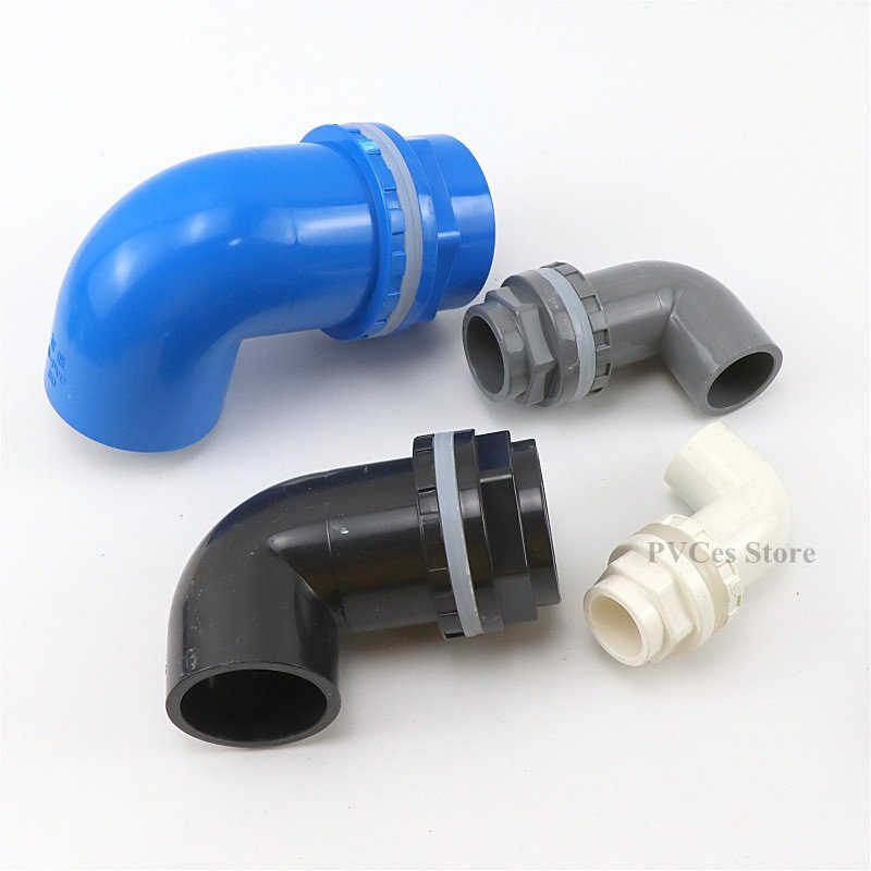 I.D20~50mm PVC 90 degree elbow drainage connector aquarium accessories plastic connector