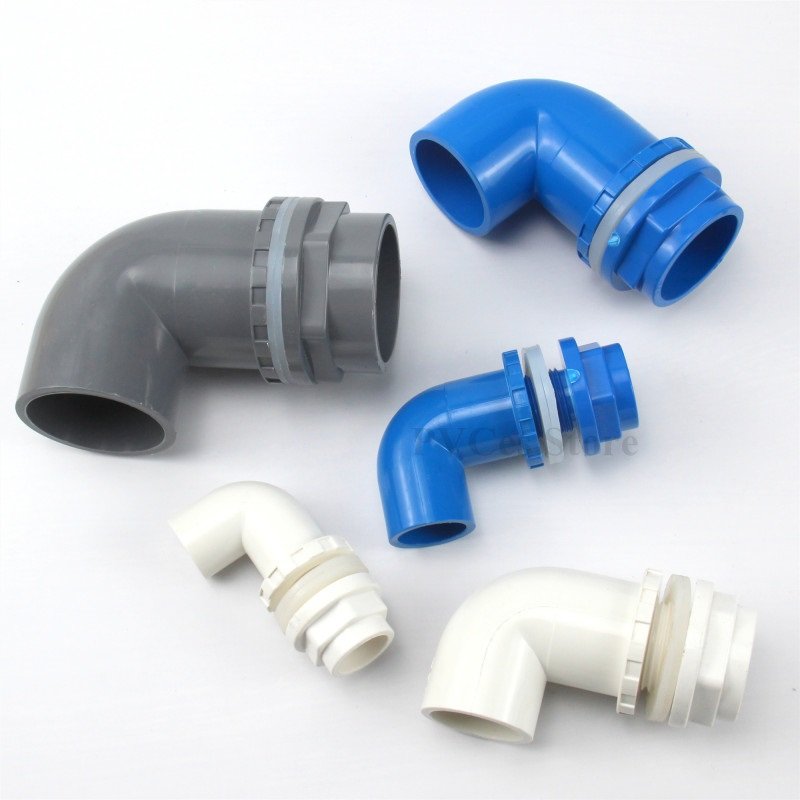I.D20~50mm PVC 90 degree elbow drainage connector aquarium accessories plastic connector