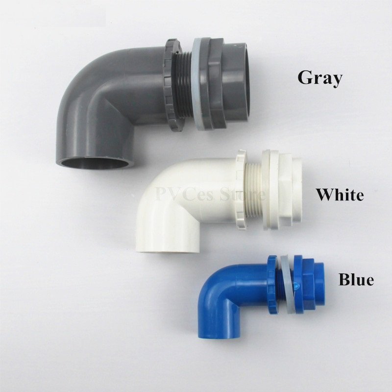 I.D20~50mm PVC 90 degree elbow drainage connector aquarium accessories plastic connector