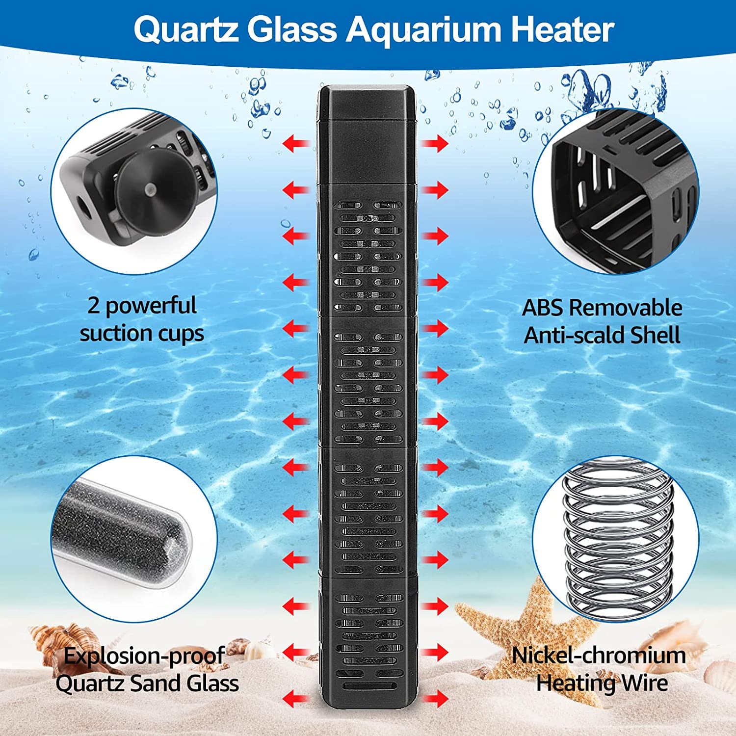 High Quality 500w Water Heater for Fish Tank With Intelligent Frequency Conversion Technology Aquarium Heater