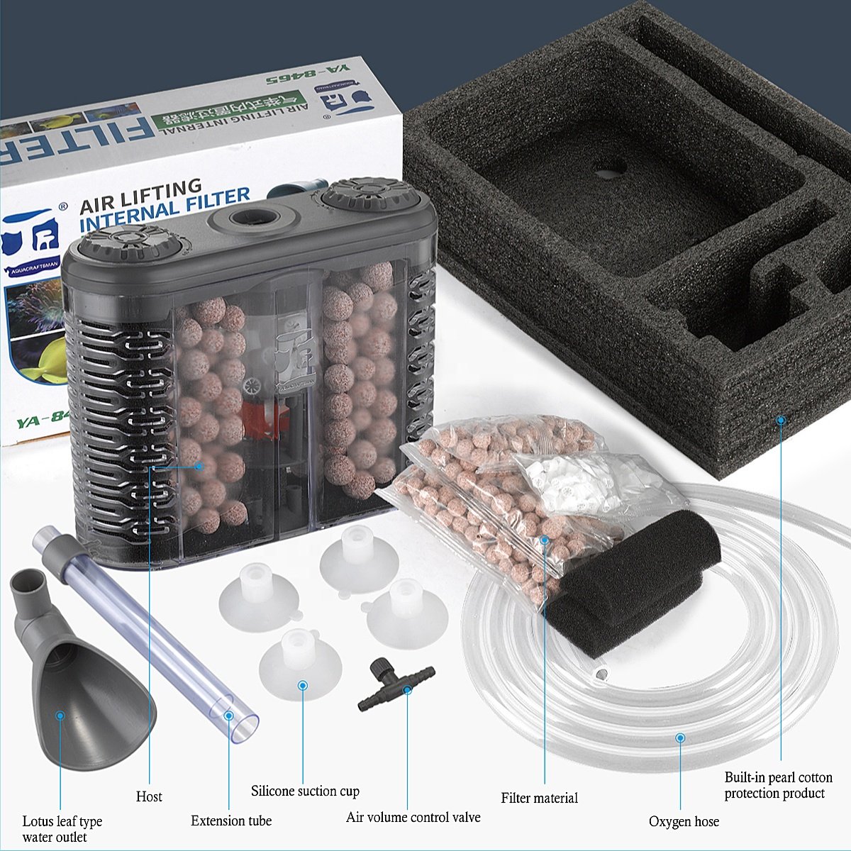 Yuanyou internal power filter for aquarium tank air system filter element internal filter for a fish aquarium