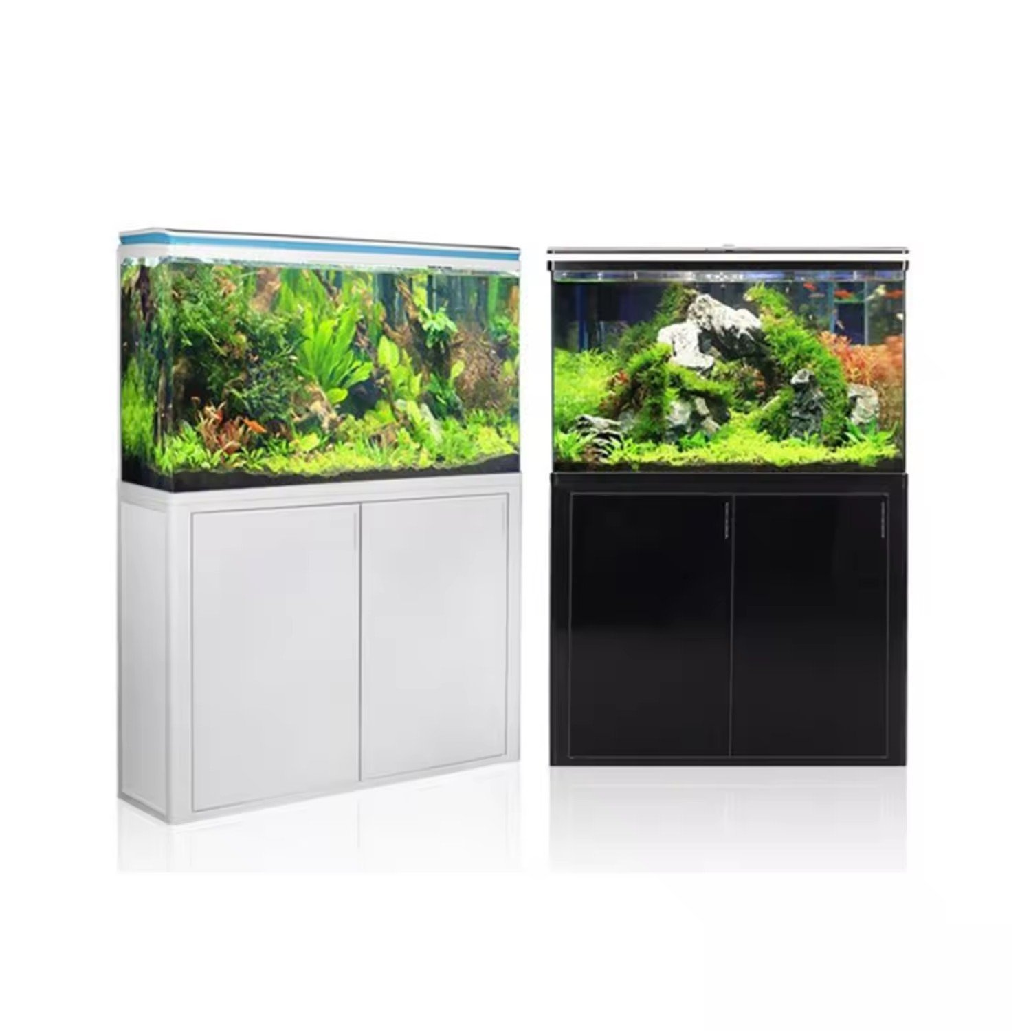 Wholesale betta fish tropical fish live LED table Automatic Filter fish farming tank aquarium