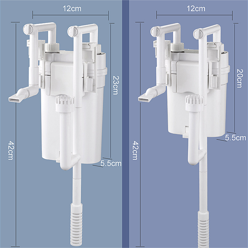 Quiet Aquarium Hang On Filter with Rain Shower & Duckbill Design for Aeration Adjustable Water and Oxygen Flow