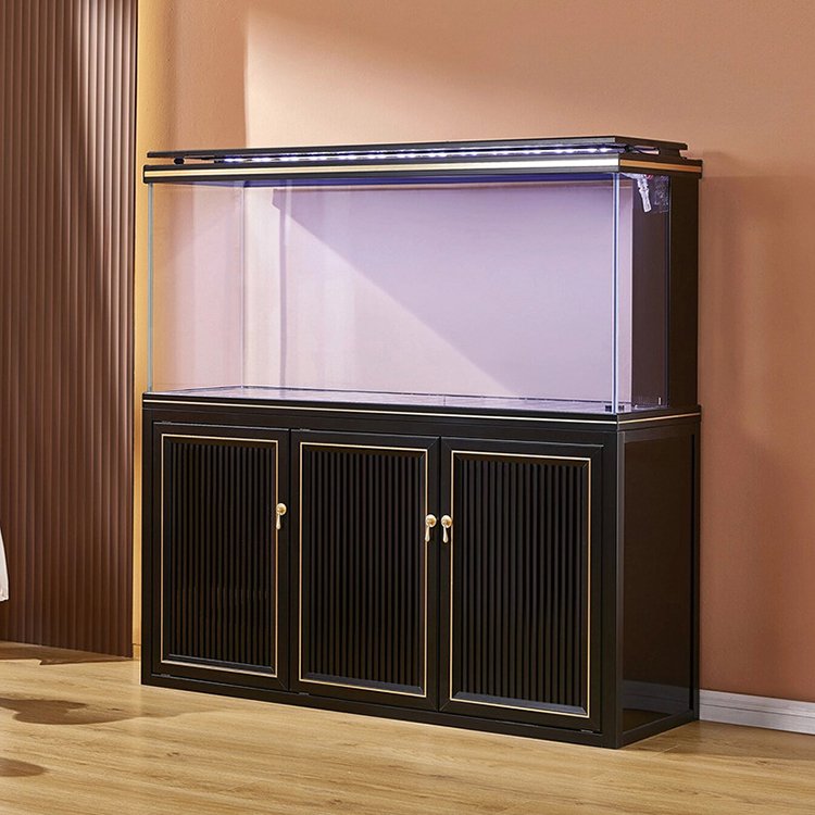 Luxury decoration 250 liter supermarket fish tank high quality large glass aquarium