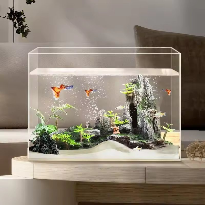 Sturdy Transparent Glass Aquarium for Small Animals Fish and Reptiles for Marine Creatures & Turtles