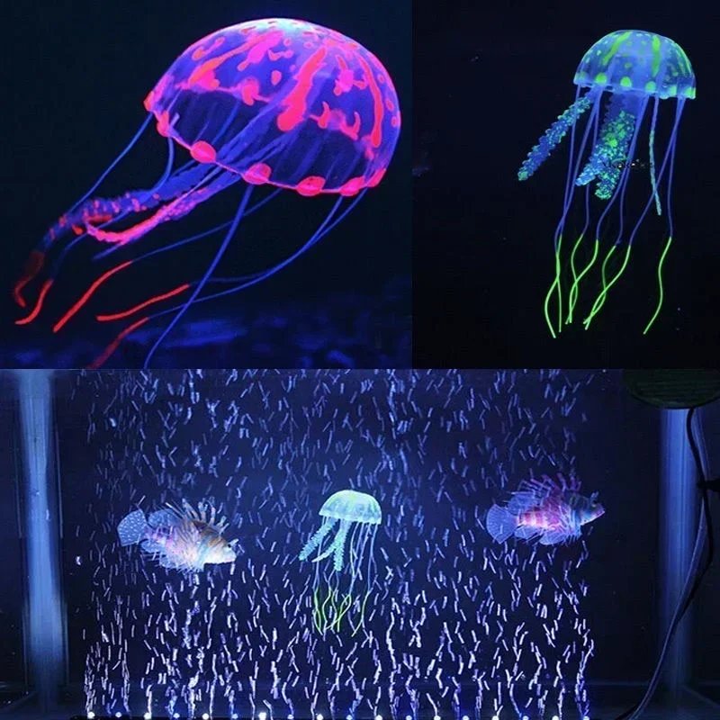 Aquarium Artificial Luminous Lionfish Fish Tank Landscape Silicone Fish Floating Glow In Dark Ornament Home Decoration