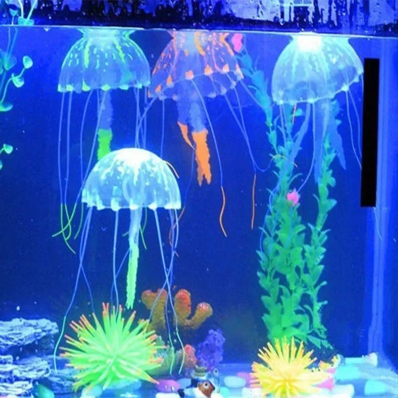 Aquarium Artificial Luminous Lionfish Fish Tank Landscape Silicone Fish Floating Glow In Dark Ornament Home Decoration