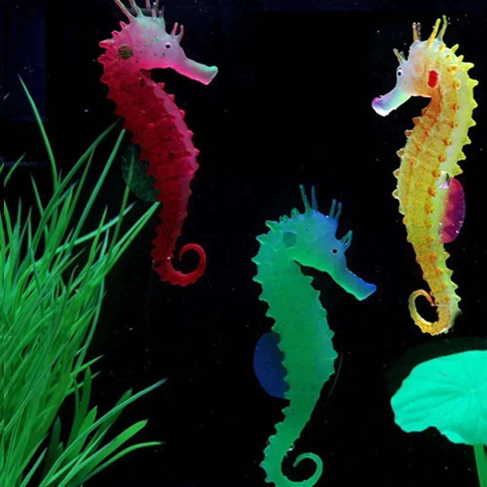 Aquarium Artificial Luminous Lionfish Fish Tank Landscape Silicone Fish Floating Glow In Dark Ornament Home Decoration