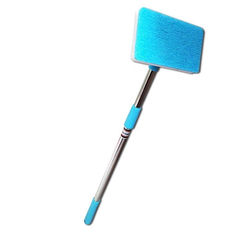 Aquarium Cleaning Tools Fish Tank Cleaning Sponge Brush Stainless Steel Long Handle Brush Aquarium Telescopic Cleaning Brush