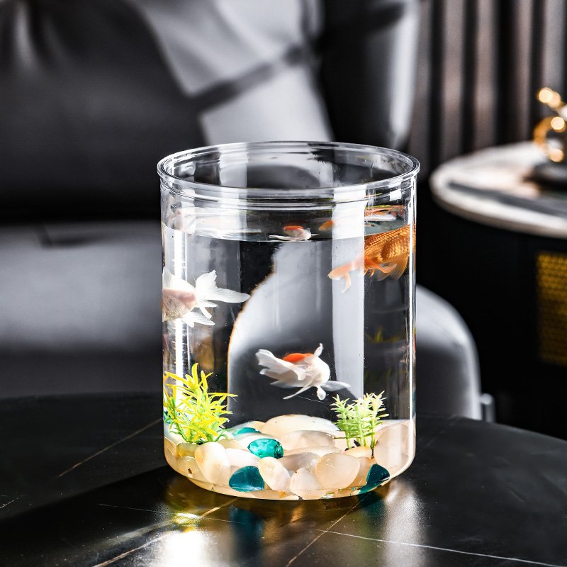 Transparent Plastic Column Fish Tank Aquariums & Accessories