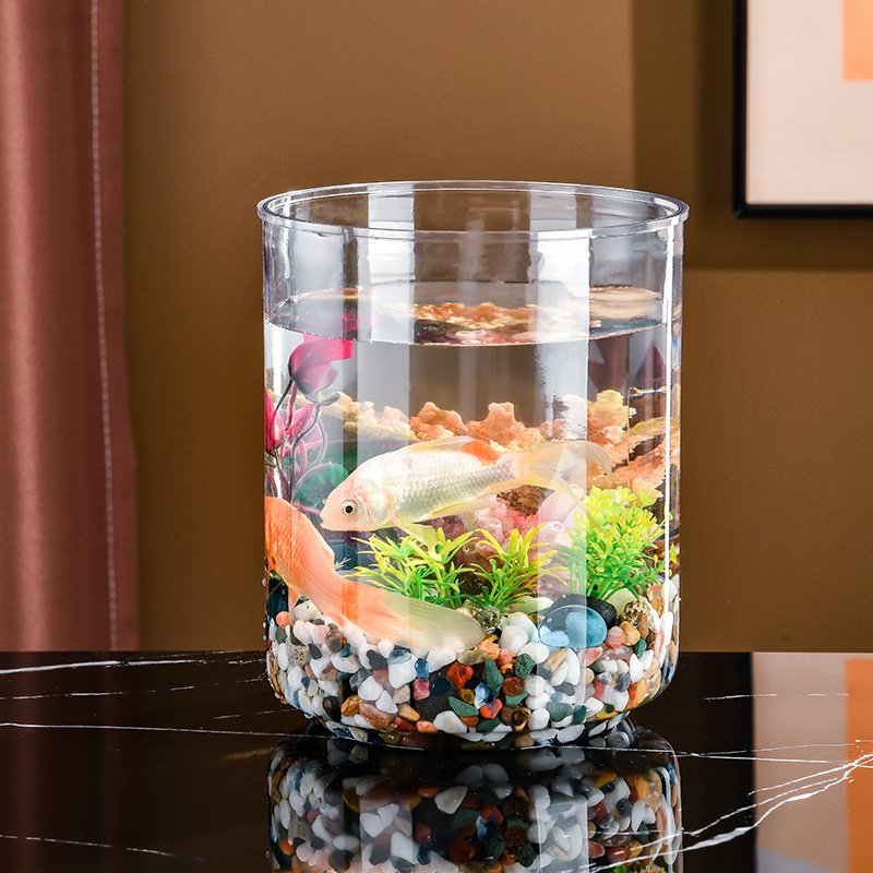 Transparent Plastic Column Fish Tank Aquariums & Accessories
