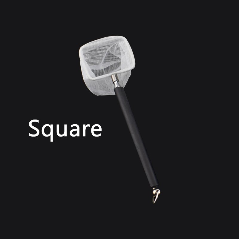 3D Stainless Steel Aquarium Retractable Fishnet Pocket Shrimp Catching Fish Net for Tank Round/Square Shape