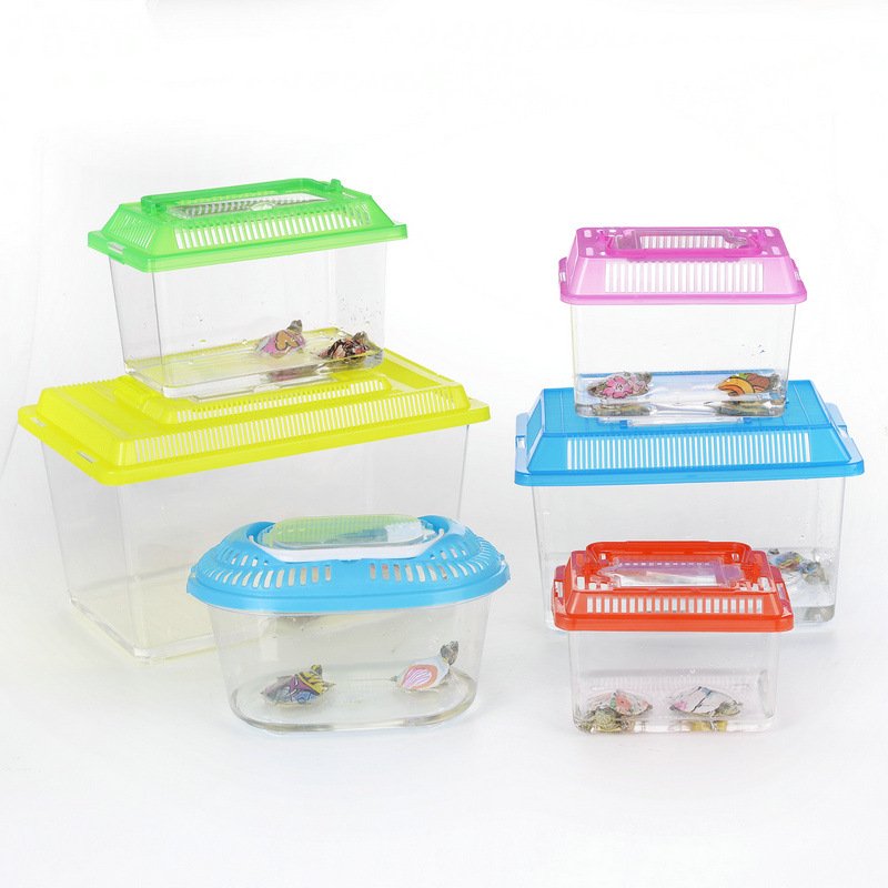 Plastic Starter Aquarium Fish Tank Set Reptile Cage Carry Handle