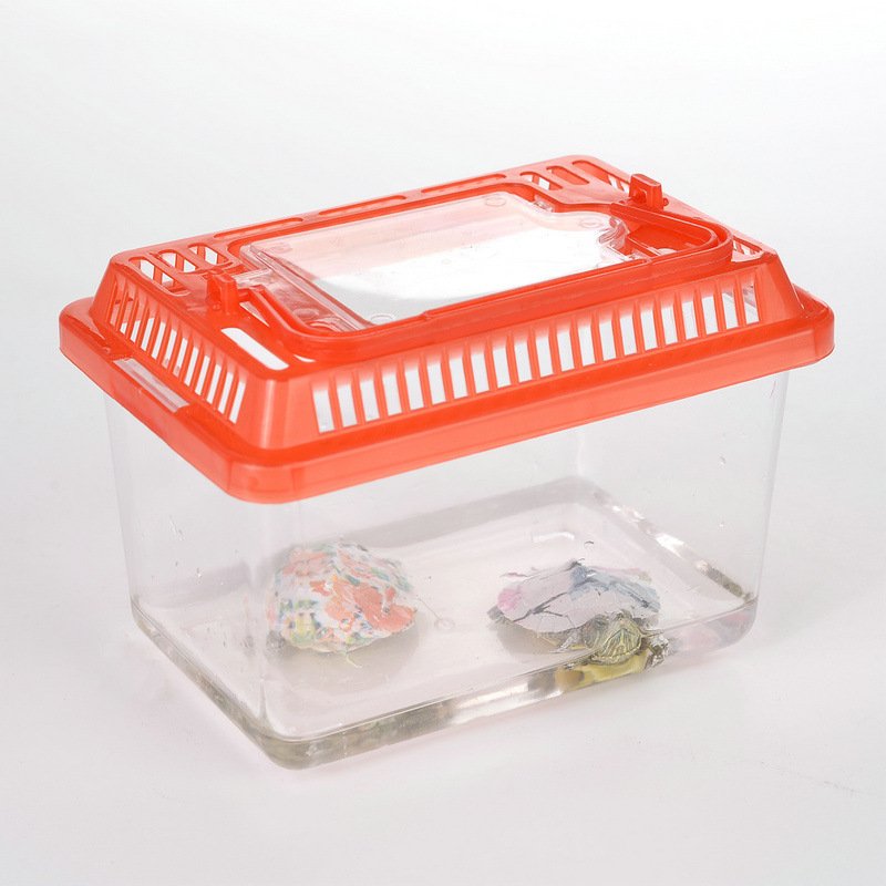 Plastic Starter Aquarium Fish Tank Set Reptile Cage Carry Handle