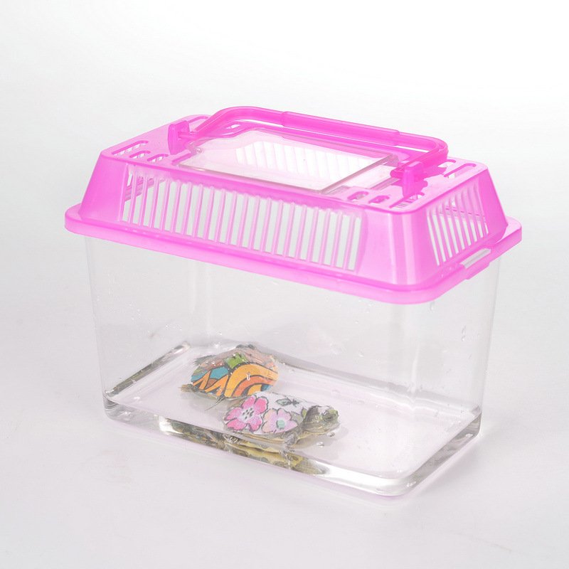 Plastic Starter Aquarium Fish Tank Set Reptile Cage Carry Handle