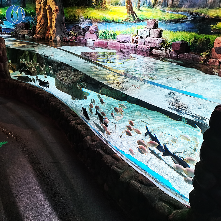 Lesheng Factory Customized Clear 200 Gallon Large Acrylic Super Professional Marine Cylindrical Acrylic Aquarium Panel
