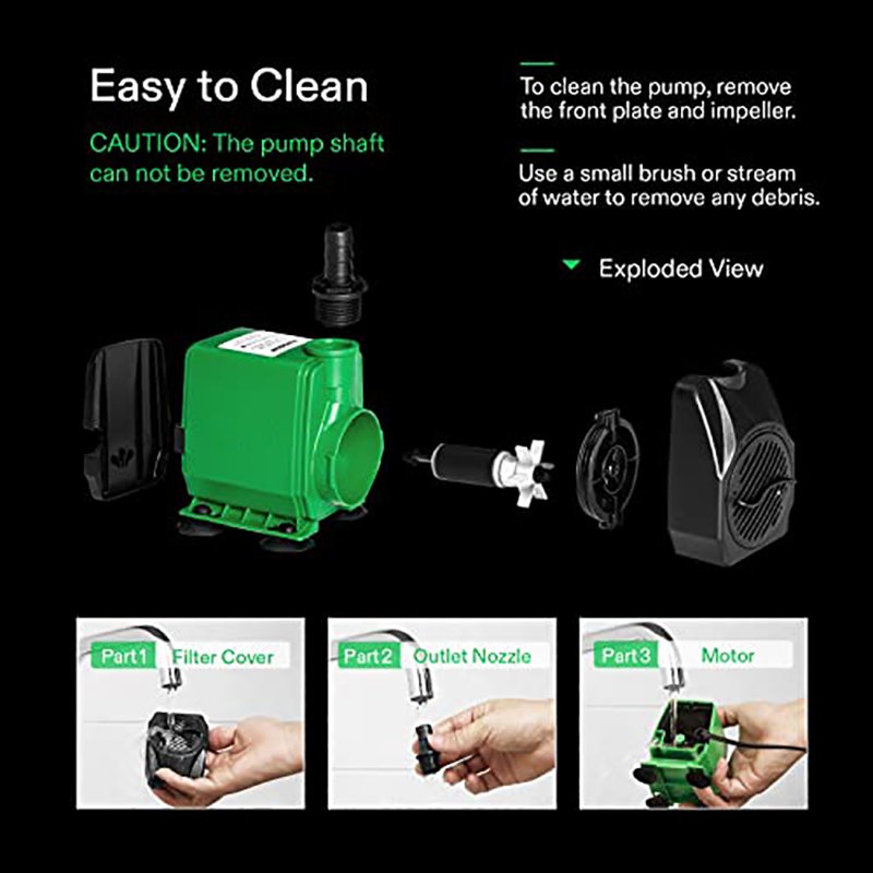 800GPH Aquarium Air Pump Silent Fish Tank Water Pump Fountain Pump for Aquarium Pond Statuary Hydroponics Fish Tanks Accessories