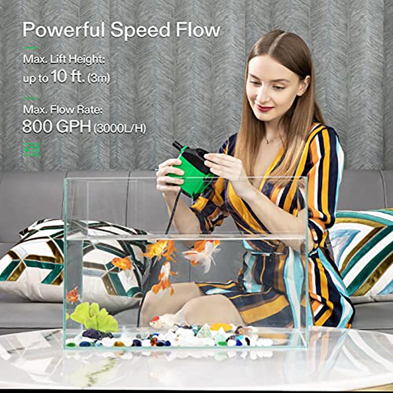 800GPH Aquarium Air Pump Silent Fish Tank Water Pump Fountain Pump for Aquarium Pond Statuary Hydroponics Fish Tanks Accessories