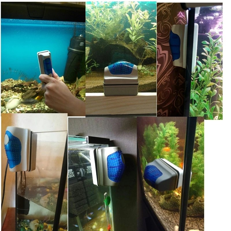 Magnetic Aquarium Brush Fish Tank Cleaner Tool Magnetic Brush Fish Tanks Accessories Floating Brush Glass Algae Cleaning Scraper