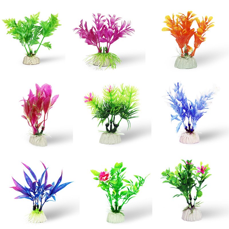 Artificial Aquatic Plants Fish Tank Decor Aquarium Decoration Ornament Glowing Effect silicone