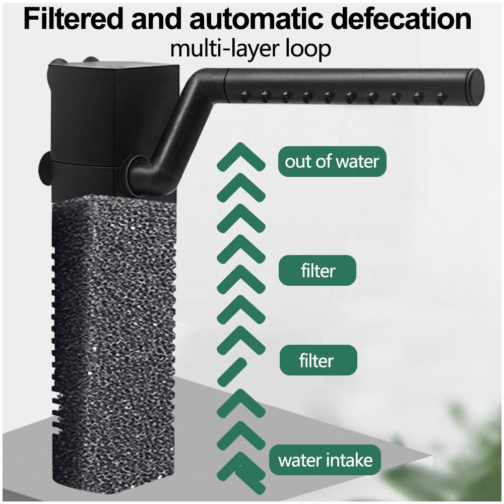 HOPAR H-300F 3.5W 300L/h silent submersible water pump freshwater seawater fish tank adjustable internal aquarium sponge filter