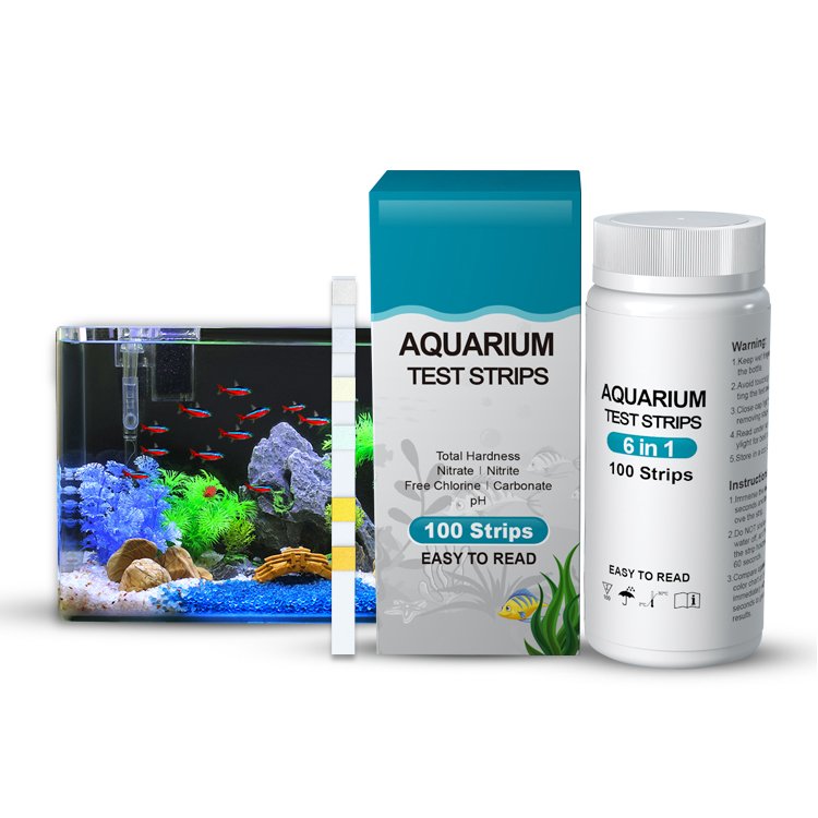 Easy use Yee Aquarium farm fish tank water test kit 6way fresh water betta fish chemical test strips