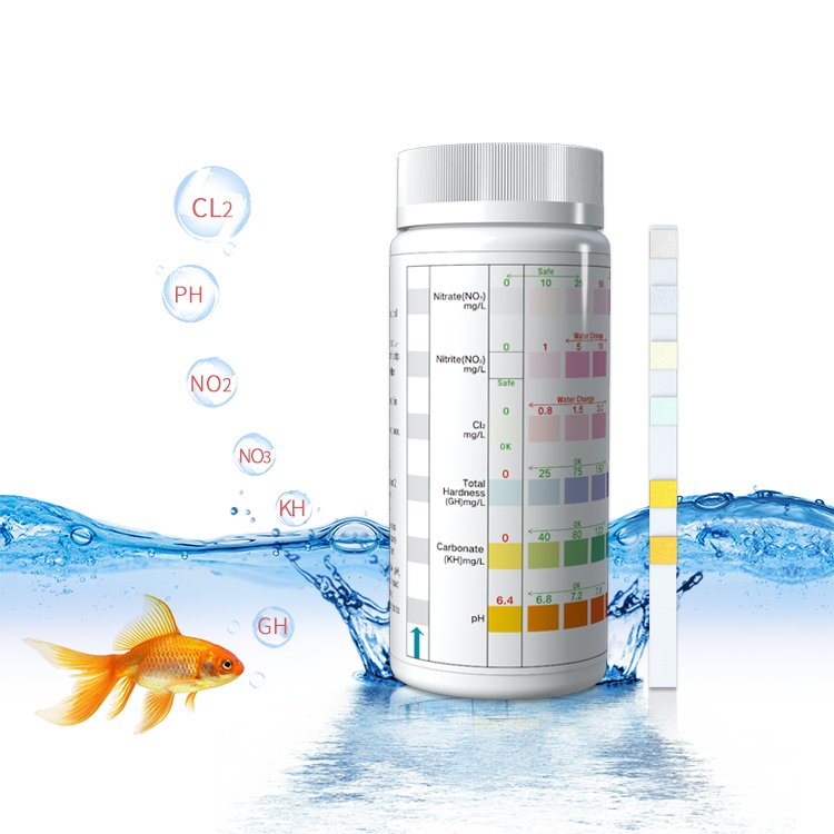 Easy use Yee Aquarium farm fish tank water test kit 6way fresh water betta fish chemical test strips