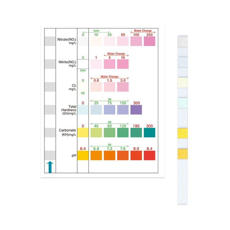 Easy use Yee Aquarium farm fish tank water test kit 6way fresh water betta fish chemical test strips