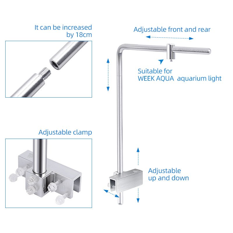 WEEKAQUA DJ-S-16S-D1 UniversalAluminium Alloy Aquarium Light Stand Multifunctional support Aquarium Light Stand Bracket