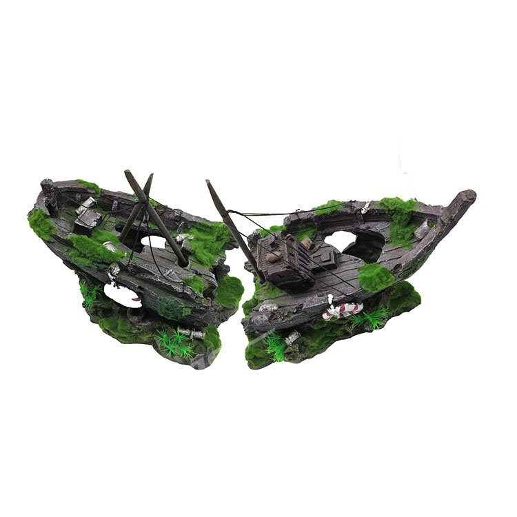 Large Aquarium Decoration, Fish Tank Ornaments Shipwreck Decor for Freshwater Saltwater Tanks