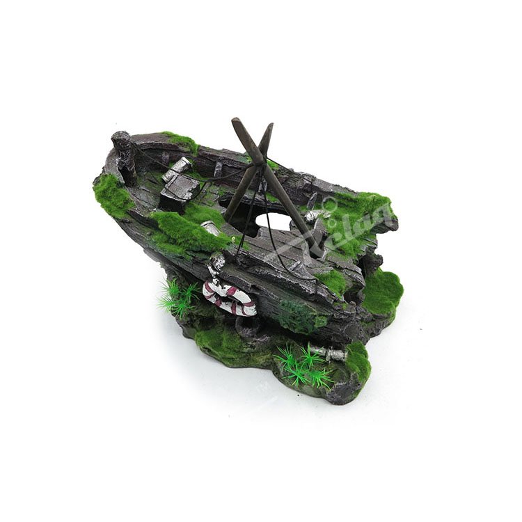Large Aquarium Decoration, Fish Tank Ornaments Shipwreck Decor for Freshwater Saltwater Tanks
