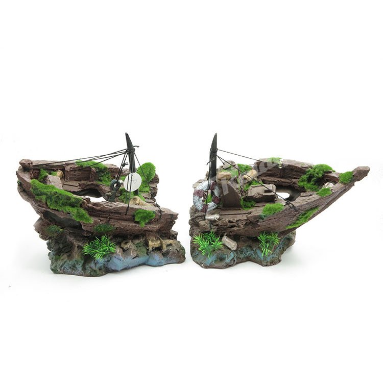 Large Aquarium Decoration, Fish Tank Ornaments Shipwreck Decor for Freshwater Saltwater Tanks