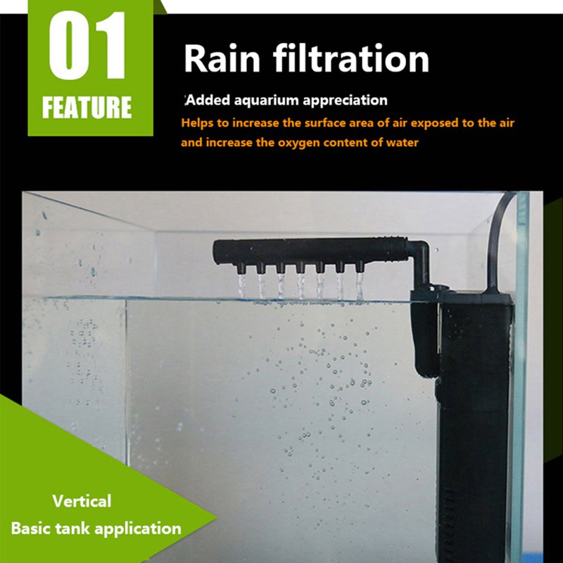 SUNSUN 3-in-1 Built-in Aquarium Filter Water Purifier Oxygen Pump Circulating Flow For Fish Tank Fishbowl Filtration Accessories