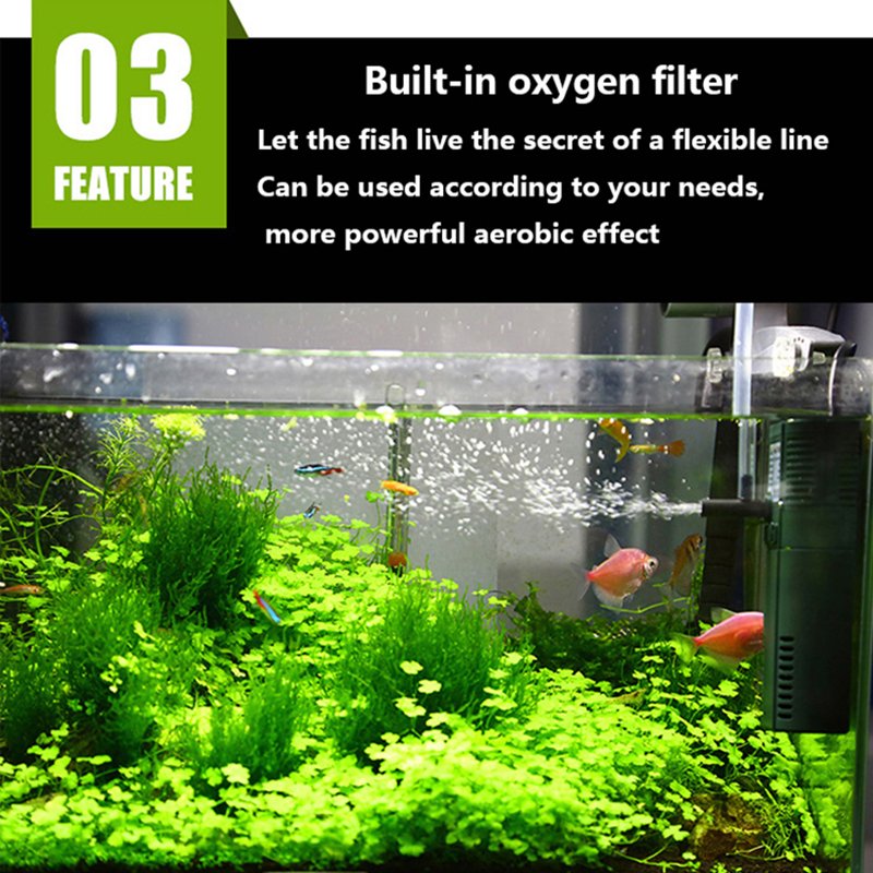 SUNSUN 3-in-1 Built-in Aquarium Filter Water Purifier Oxygen Pump Circulating Flow For Fish Tank Fishbowl Filtration Accessories