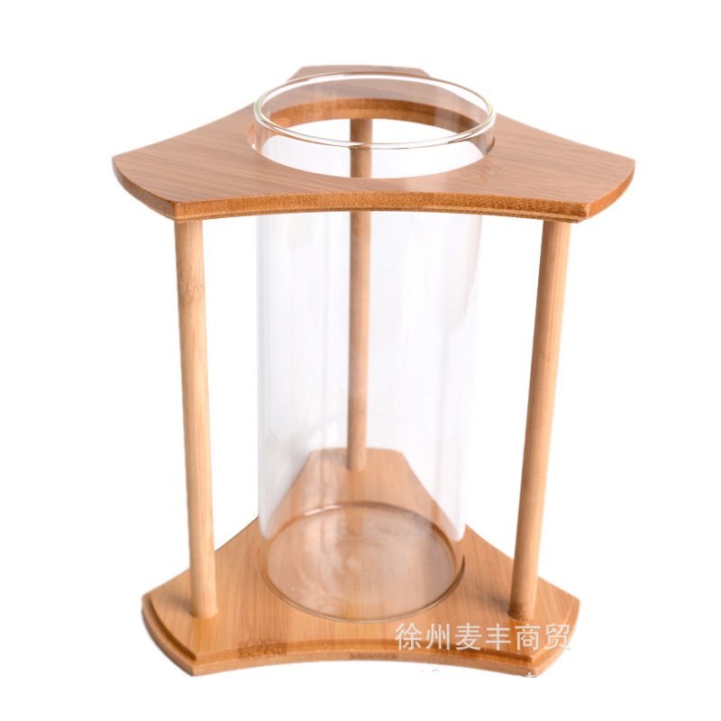 Creative Bamboo and Wood Ecological Fish Tank Desktop Mini Aquariums Wholesale Aquariums & Accessories Glass White Stocked 500ml
