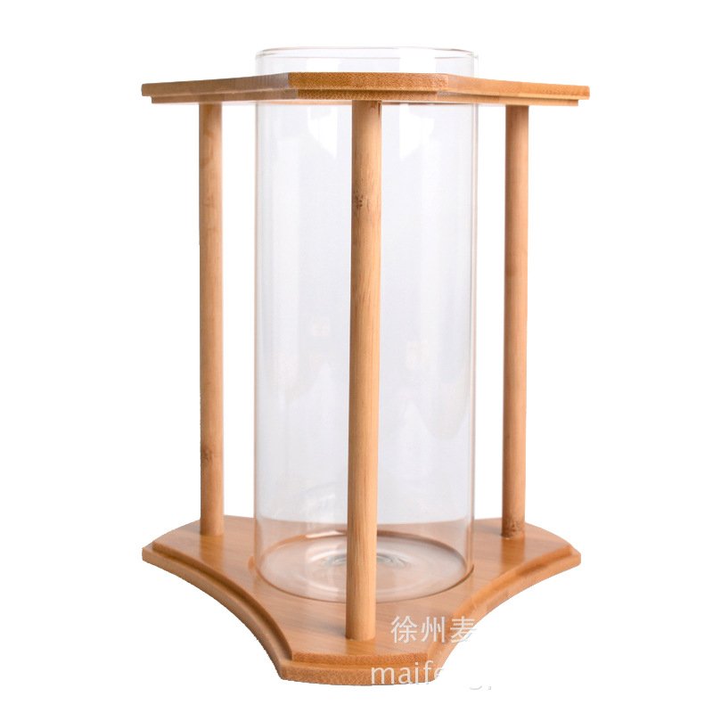 Creative Bamboo and Wood Ecological Fish Tank Desktop Mini Aquariums Wholesale Aquariums & Accessories Glass White Stocked 500ml