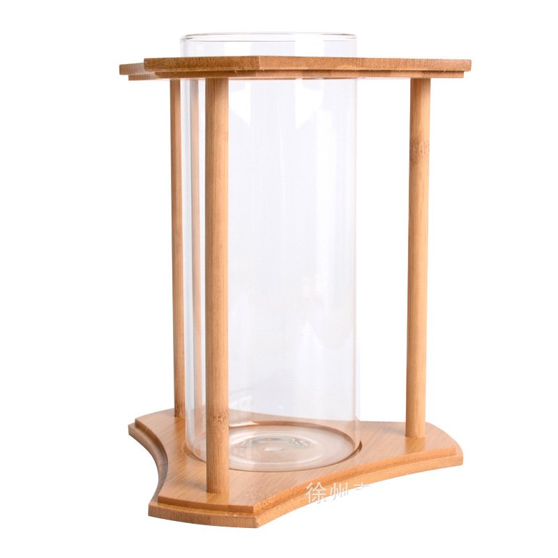Creative Bamboo and Wood Ecological Fish Tank Desktop Mini Aquariums Wholesale Aquariums & Accessories Glass White Stocked 500ml