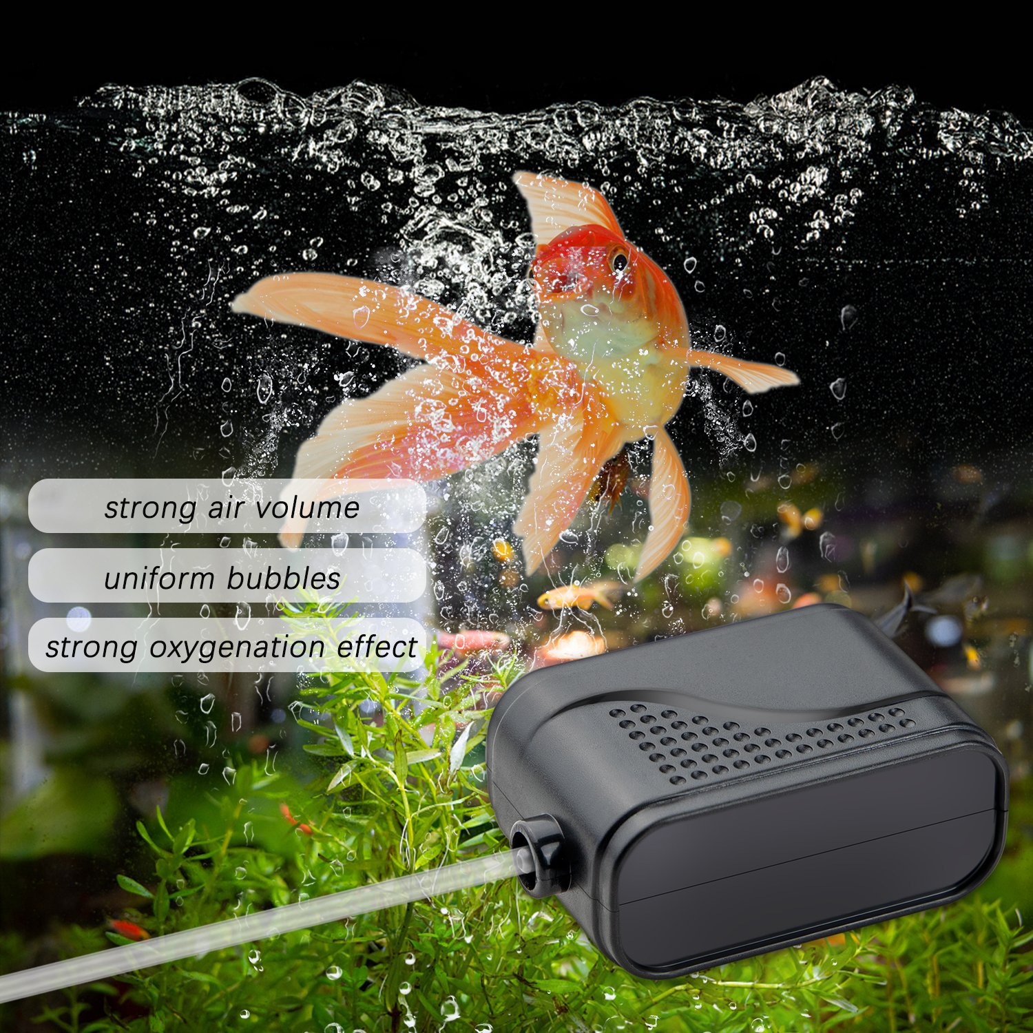 Aqua rechargeable single outlet fish tank oxygenation aquarium oxygen pump