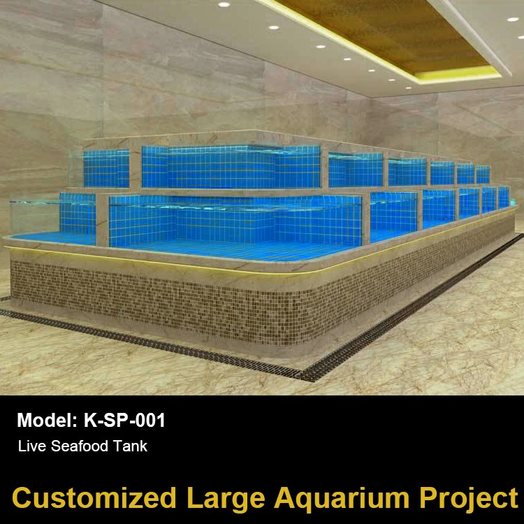 Customized Large salt water Aquarium fish tank Acrylic Reef Coral tank Seafood Pool glass aquarium tanks for marine